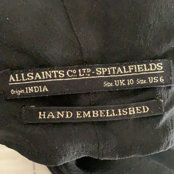 All Saints Black Halter Beaded Silk Dress - Picture 5 of 12